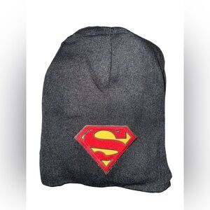 Brand New Superman Knit Hat - Charcoal and Red